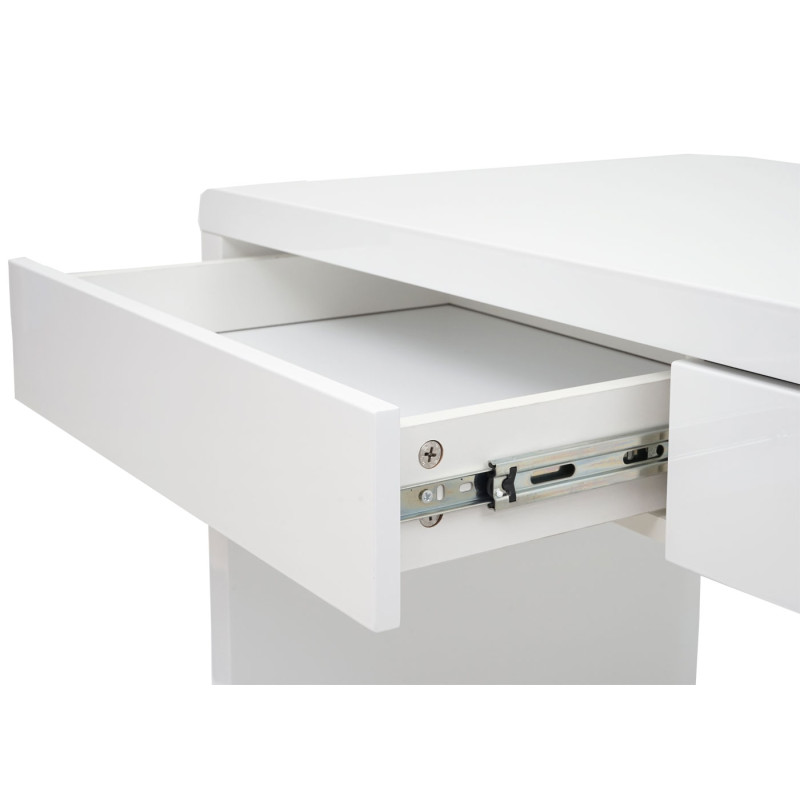 Bureau bureau informatique table de travail, blanc brillant - 100x60cm