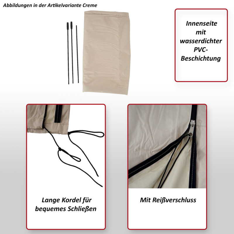 Housse de protection pour parasol jusqu'à 3,5 m, gaine de protection avec zip - terre cuite