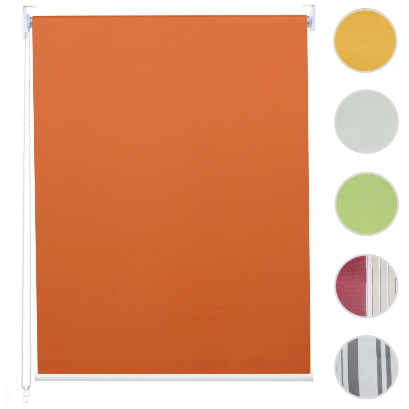 Store à enrouleur pour fenêtres, avec chaîne, avec perçage, isolation, opaque, 100 x 160 - orange