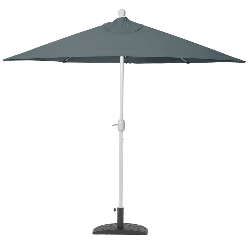 Parasol demi-rond Parla, demi-parasol de balcon, UV 50+ polyester/acier 3kg - 270cm anthracite avec support