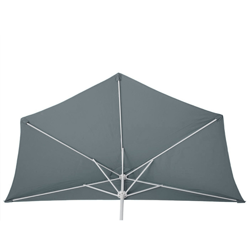 Parasol demi-rond Parla, demi-parasol de balcon, UV 50+ polyester/acier 3kg - 270cm anthracite avec support