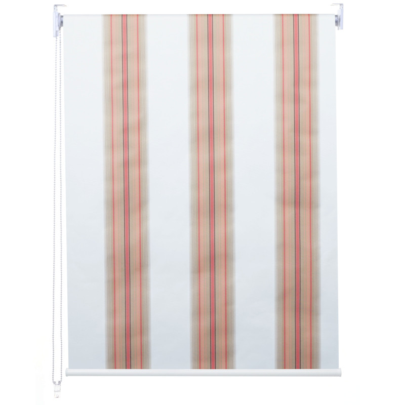 Store à enrouleur pour fenêtres, avec chaîne, avec perçage, opaque, 100 x 230 - blanc/rouge/beige