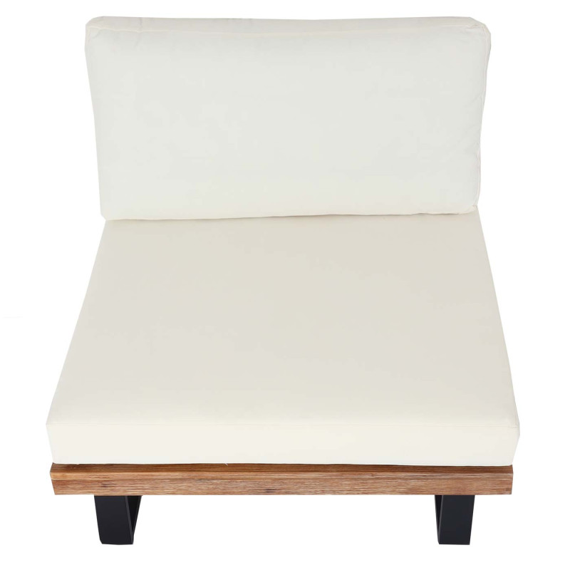 Fauteuil Lounge Fauteuil de jardin, Spun Poly Acacia bois certifié MVG aluminium - marron clair, rembourrage blanc crème