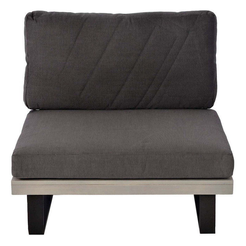 Fauteuil Lounge Fauteuil de jardin, Spun Poly Acacia Bois MVG-certifié Aluminium - gris, rembourrage gris foncé