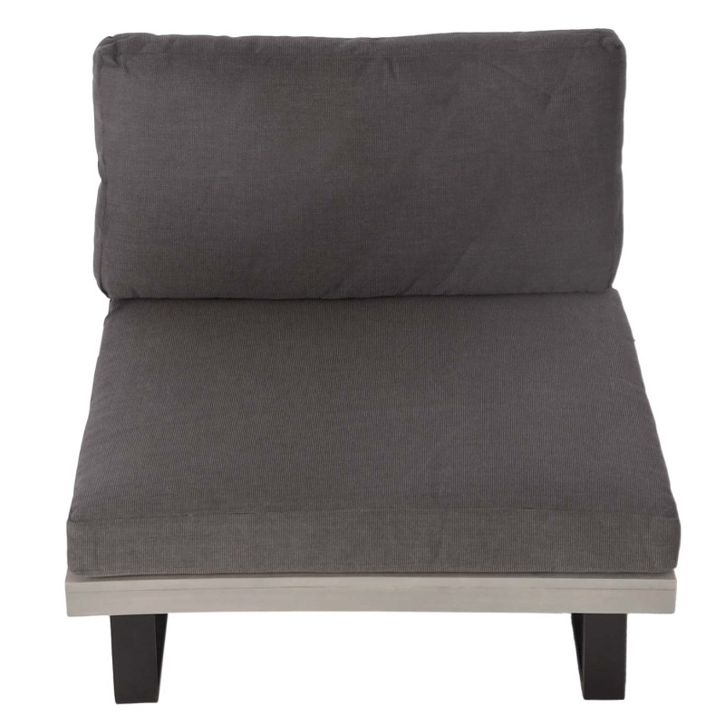 Fauteuil Lounge Fauteuil de jardin, Spun Poly Acacia Bois MVG-certifié Aluminium - gris, rembourrage gris foncé