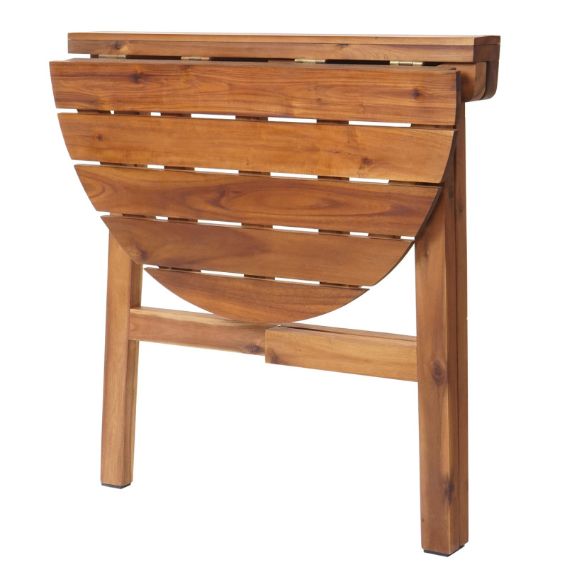 Table pliante table de jardin balcon, In-/Outdoor pliable bois acacia certifié MVG 71x70x34cm