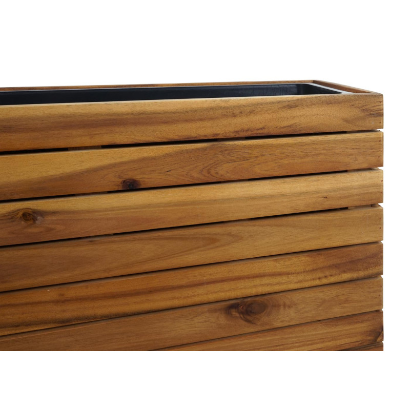 Jardinière bac à plantes surélevé Pot de fleurs, carré 77x63x23cm Outdoor Acacia bois certifié MVG, brun