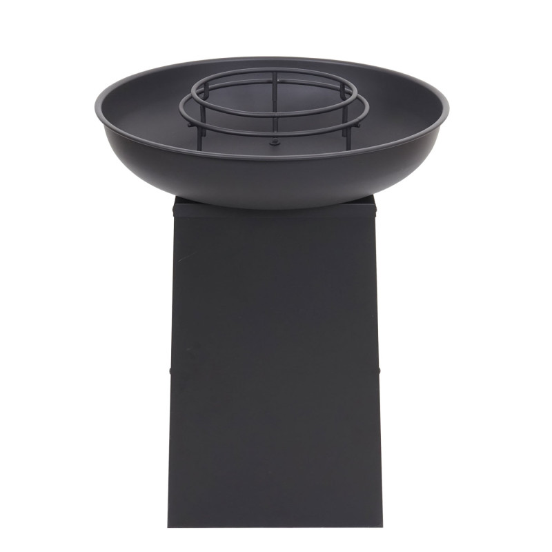 Bol de feu avec plaque de grill foyer grill corbeille de feu BBQ Outdoor plaque de cuisson, acier inox - Ø59cm noir