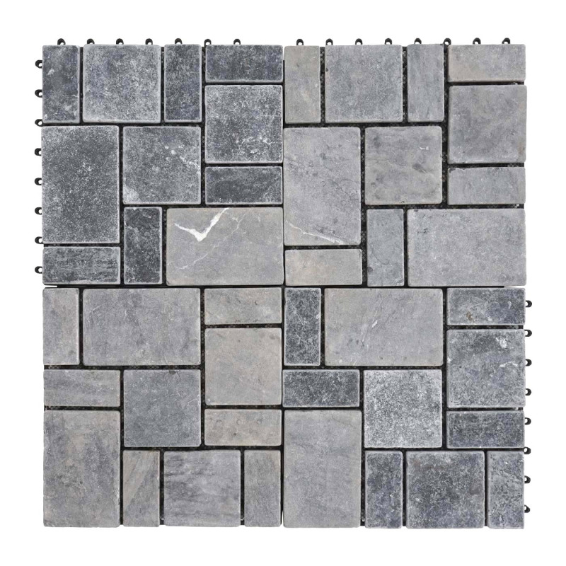 Carreau en pierre carreau de sol, balcon/terrasse en pierre naturelle, 11x 30x30cm 1m² - gris foncé