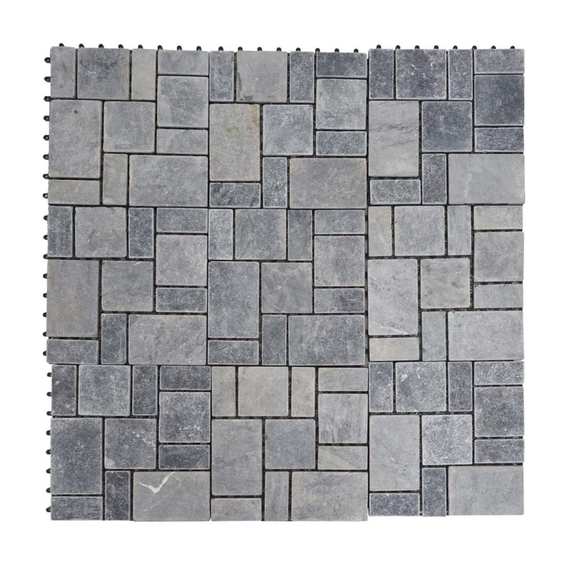 Carreau en pierre carreau de sol, balcon/terrasse en pierre naturelle, 11x 30x30cm 1m² - gris foncé