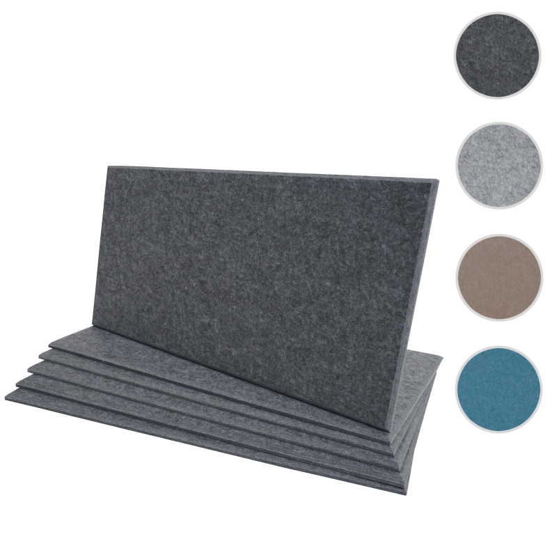 Lot de 6 panneaux muraux acoustiques panneaux muraux acoustiques, insonorisant 1qm surface 60x30cm - bleu