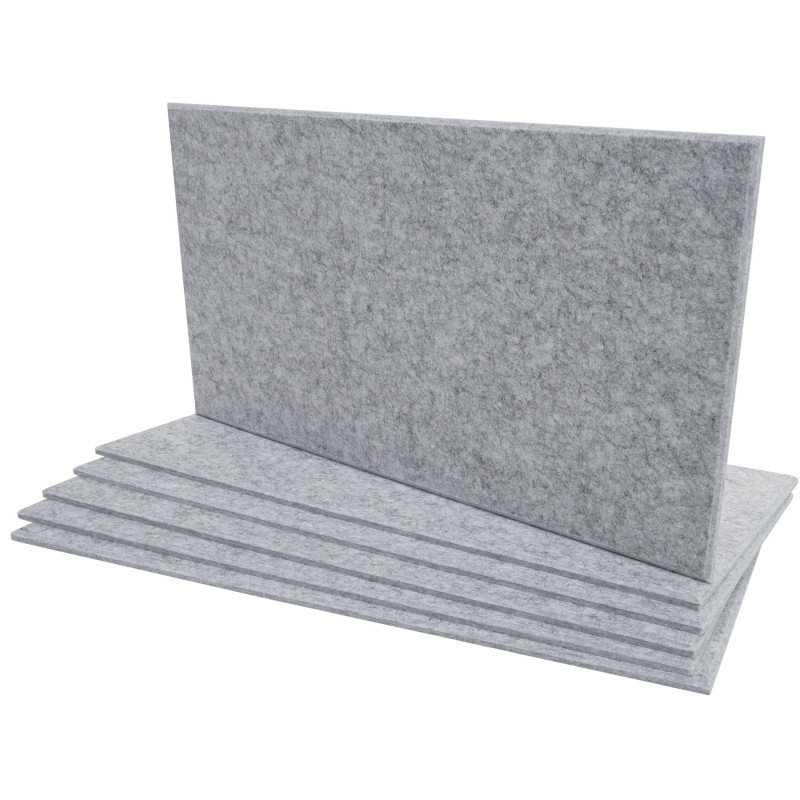 Lot de 6 panneaux muraux acoustiques panneaux muraux acoustiques, insonorisant 1qm surface 60x30cm - gris clair