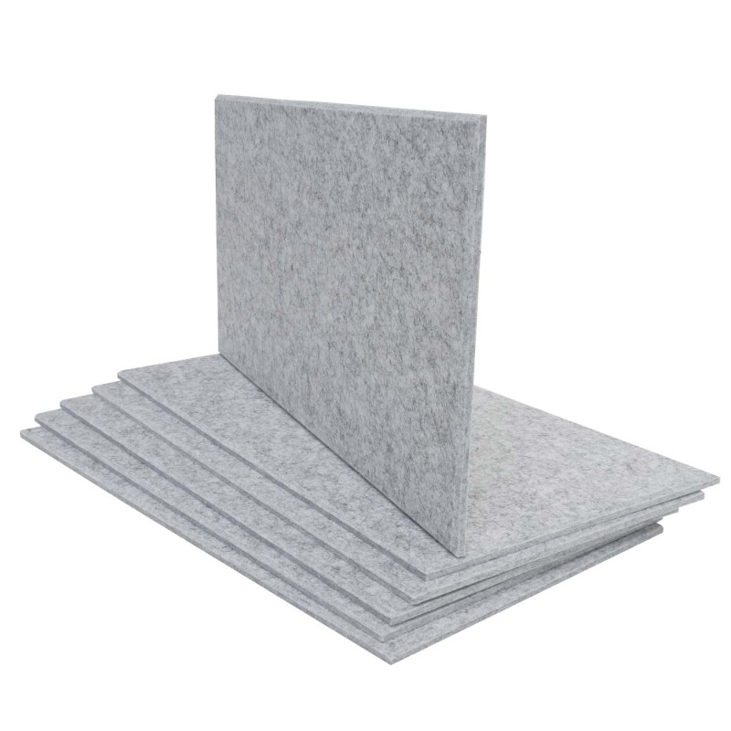 Lot de 6 panneaux muraux acoustiques panneaux muraux acoustiques, insonorisant 1qm surface 60x30cm - gris clair