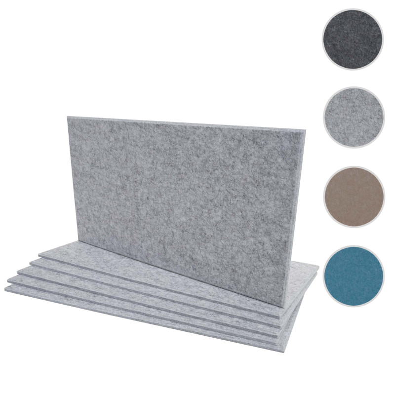 Lot de 6 panneaux muraux acoustiques panneaux muraux acoustiques, insonorisant 1qm surface 60x30cm - gris clair