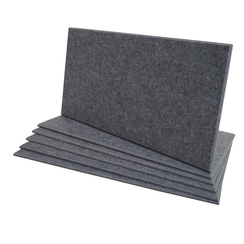 Lot de 6 panneaux muraux acoustiques panneaux muraux acoustiques, insonorisant 1qm surface 60x30cm - gris