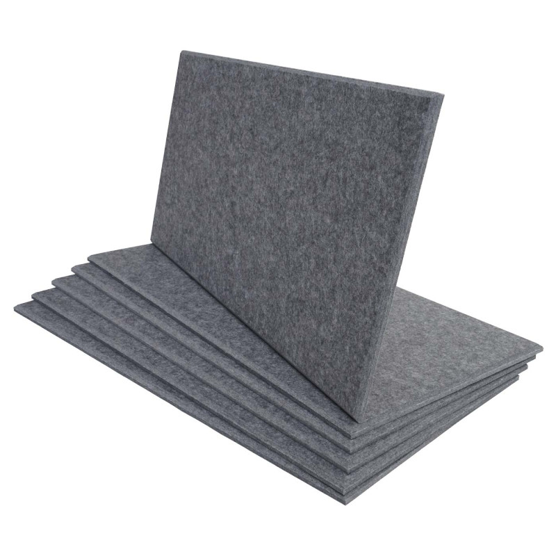 Lot de 6 panneaux muraux acoustiques panneaux muraux acoustiques, insonorisant 1qm surface 60x30cm - gris