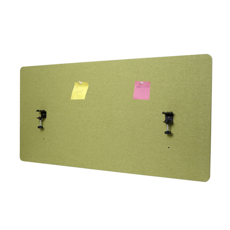 Cloison acoustique de bureau protection visuelle de bureau Tableau d'affichage, double paroi tissu/textile - 60x120cm vert