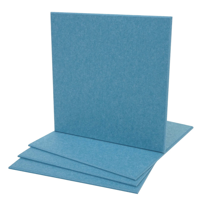 Jeu de 4 panneaux muraux acoustiques panneaux muraux acoustiques, insonorisant 1qm surface 50x50cm - bleu