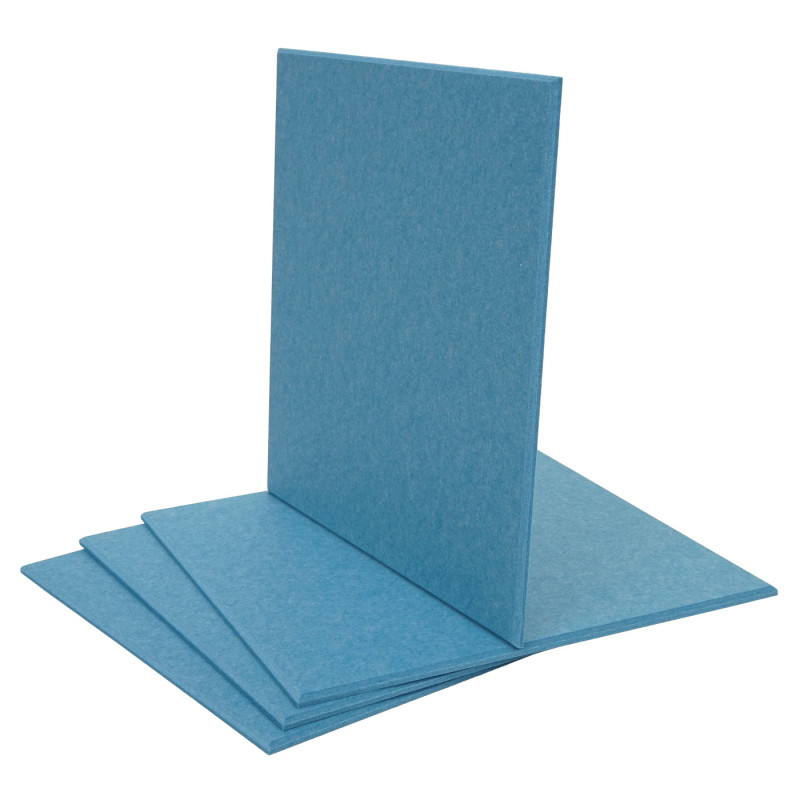 Jeu de 4 panneaux muraux acoustiques panneaux muraux acoustiques, insonorisant 1qm surface 50x50cm - bleu