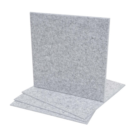 Jeu de 4 panneaux muraux acoustiques panneaux muraux acoustiques, insonorisant 1qm surface 50x50cm - gris clair