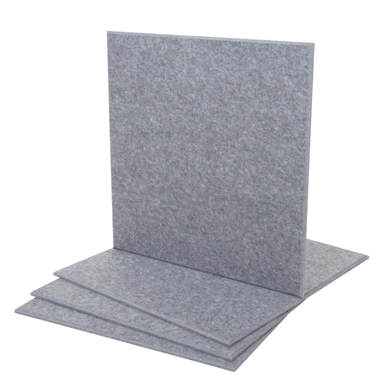 Jeu de 4 panneaux muraux acoustiques panneaux muraux acoustiques, insonorisant 1qm surface 50x50cm - gris