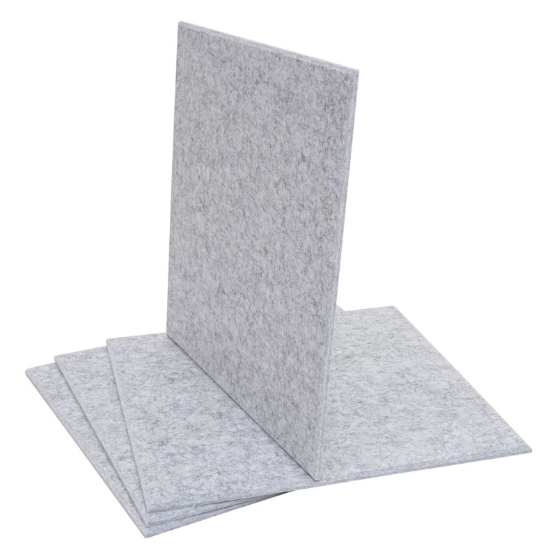 Jeu de 4 panneaux muraux acoustiques panneaux muraux acoustiques, insonorisant 1qm surface 50x50cm - gris clair