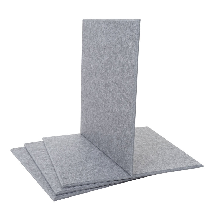 Jeu de 4 panneaux muraux acoustiques panneaux muraux acoustiques, insonorisant 1qm surface 50x50cm - gris