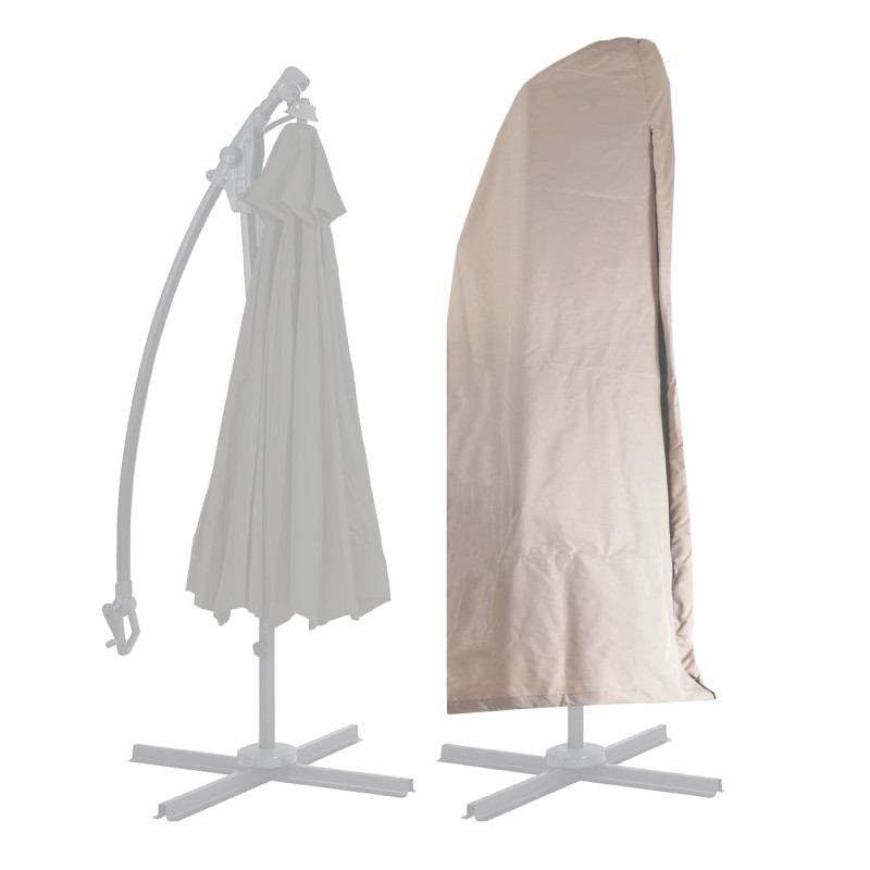 Housse de protection pour parasol jusqu'à 3m, housse de protection Cover avec fermeture éclair - crème