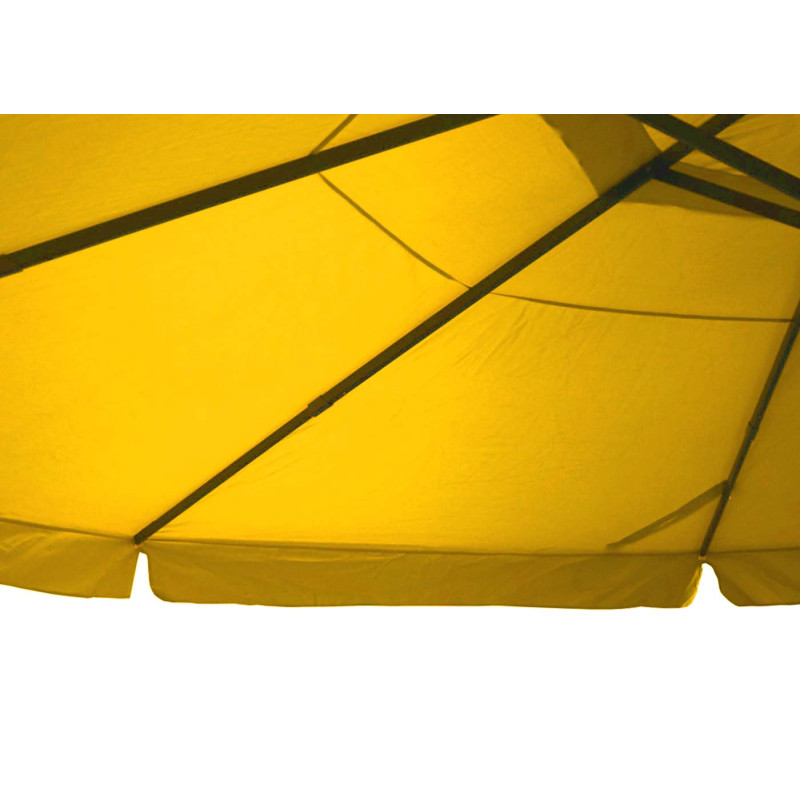 Parasol Meran Pro, parasol de marché gastronomique avec volant Ø 5m polyester/alu 28kg - jaune sans support