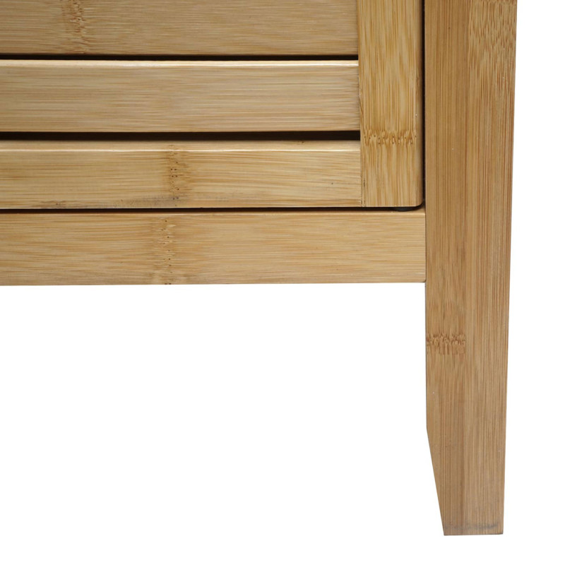 Armoire de salle de bain étagère commode, 4 portes bambou 100x50x30cm