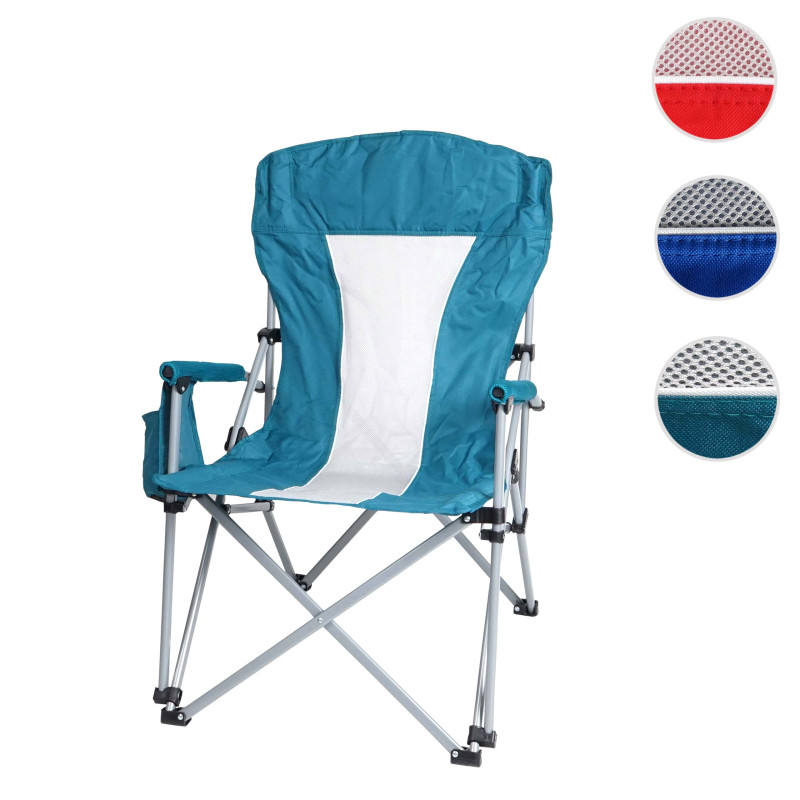 Chaise de camping pliante de pêcheur chaise de régie, lavable housse de protection acier tissu/textile - turquoise