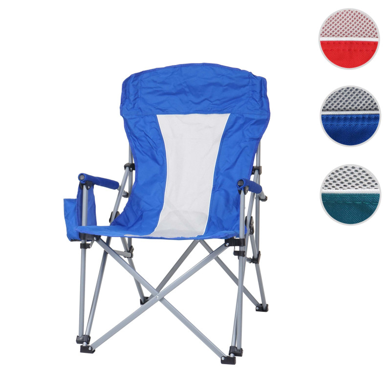 Chaise de camping chaise pliante chaise de pêcheur chaise de régie, lavable housse de protection acier tissu/textile - bleu