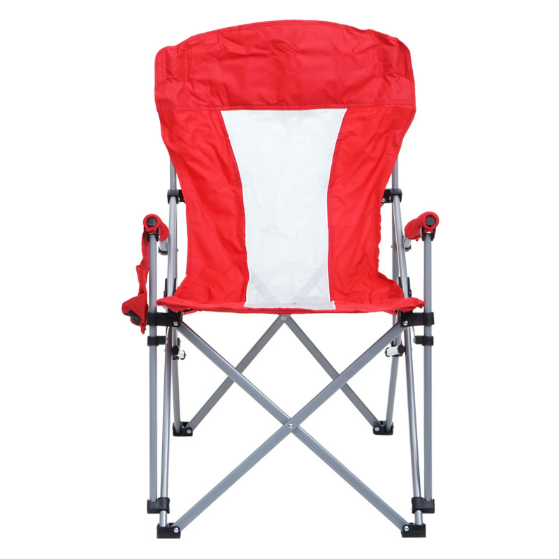Chaise de camping chaise pliante chaise de pêcheur chaise de régie, lavable housse de protection acier tissu/textile - rouge
