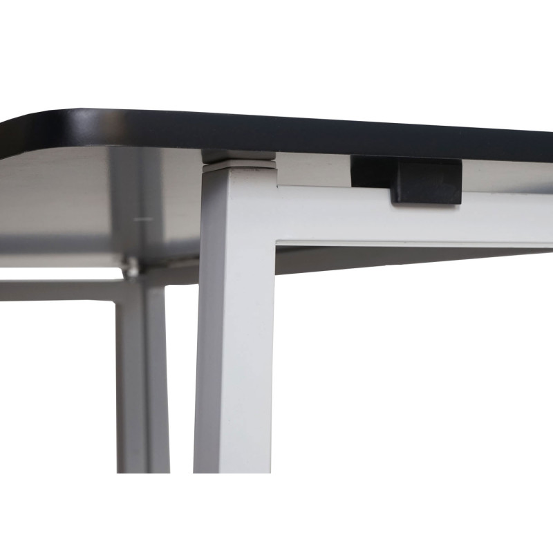 Bureau pliable, table console pliante table d'ordinateur portable table de rangement, 80x45cm, métal MDF - blanc noir