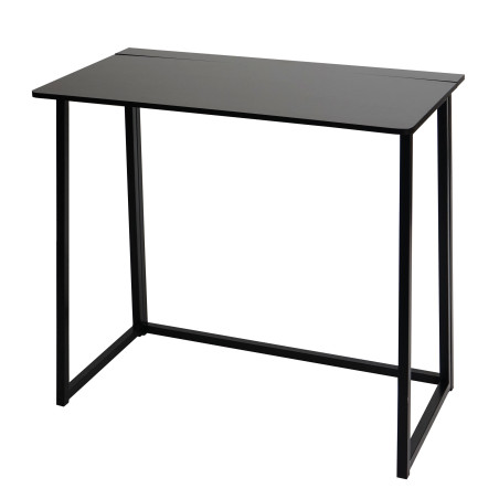 Bureau pliable, table console pliante table d'ordinateur portable table de rangement, 80x45cm, métal MDF - noir