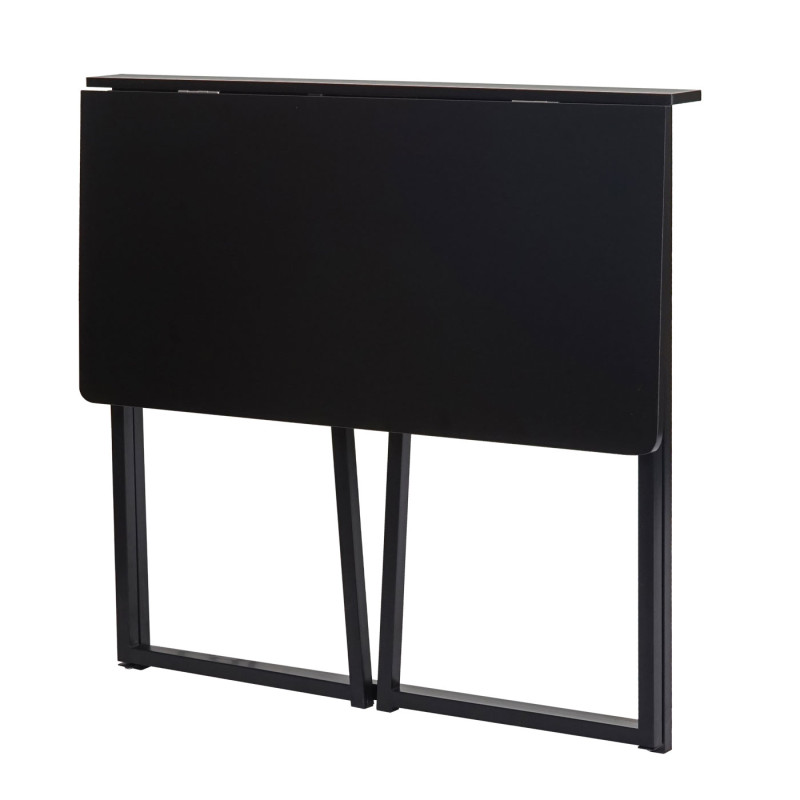 Bureau pliable, table console pliante table d'ordinateur portable table de rangement, 80x45cm, métal MDF - noir