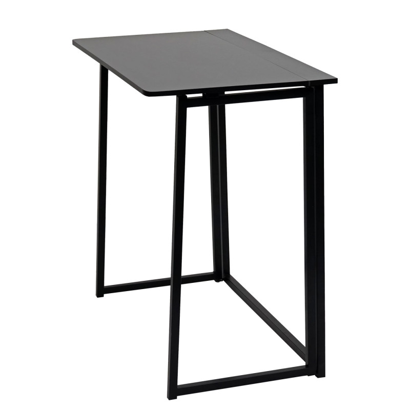 Bureau pliable, table console pliante table d'ordinateur portable table de rangement, 80x45cm, métal MDF - noir