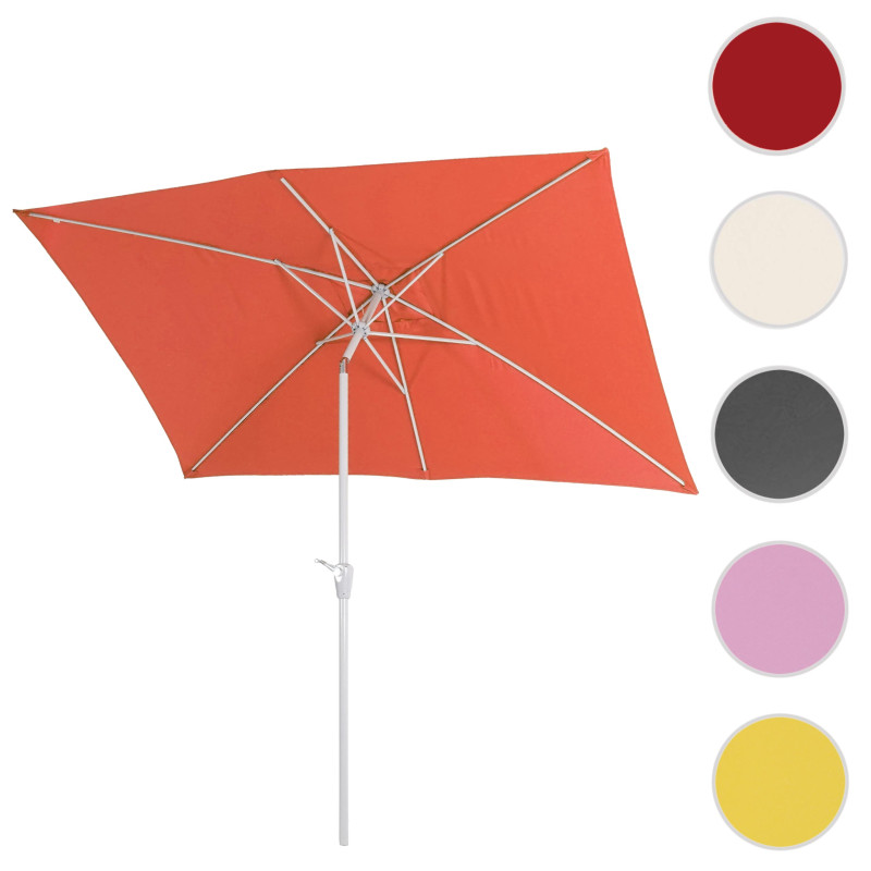 Parasol N23, parasol de jardin, 2x3m rectangulaire inclinable, polyester/alu 4,5kg protection UV 50+ - vert