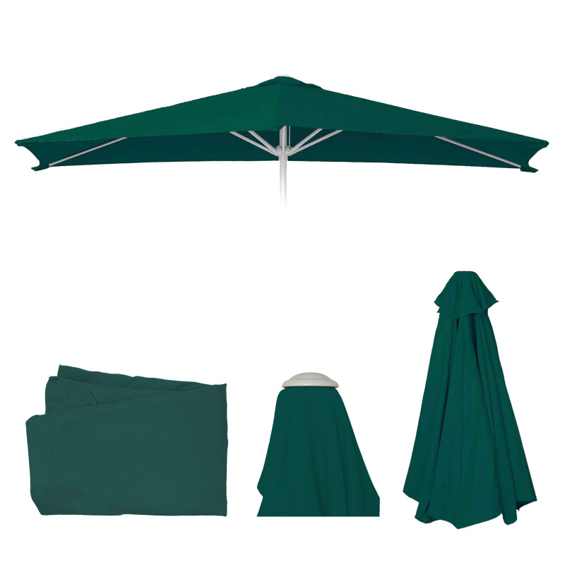 Housse de rechange pour parasol N23, housse de rechange pour parasol, 2x3m rectangulaire tissu/textile 4,5kg UV 50+ - vert