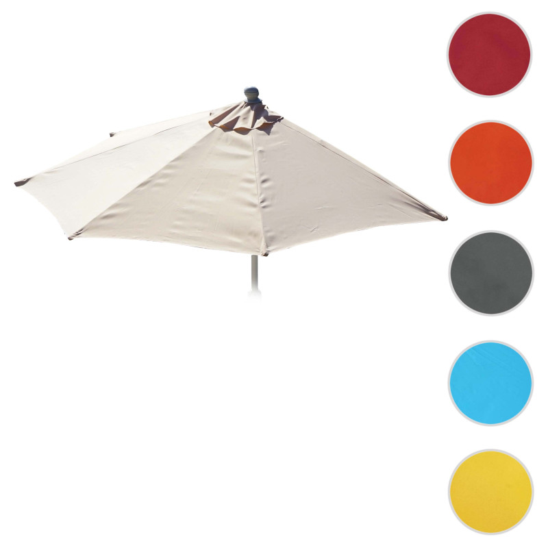Housse de rechange pour parasol demi-rond Parla, housse de rechange pour parasol, 300cm tissu/textile UV 50+ 3kg - jaune