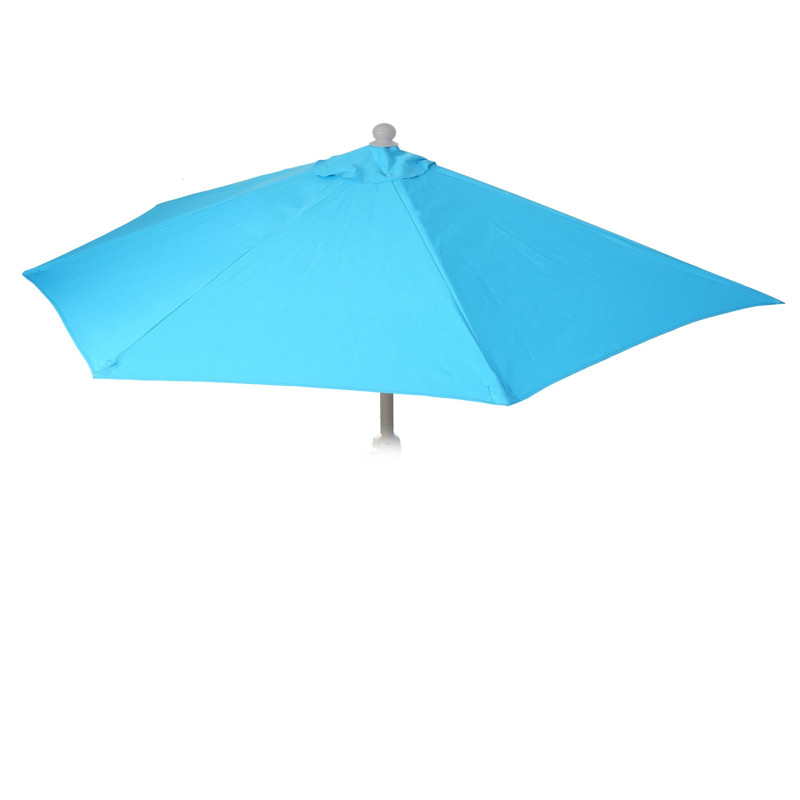 Housse de rechange pour parasol demi-rond Parla, housse de rechange pour parasol, 300cm tissu/textile UV 50+ 3kg - turquoise