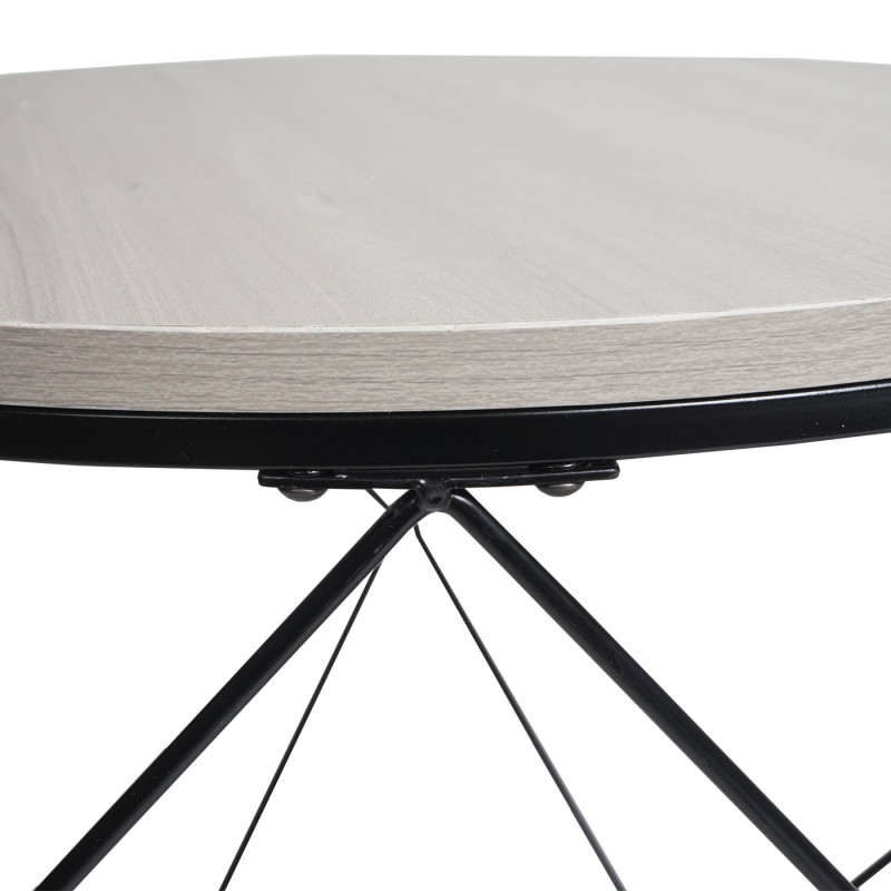 Ensemble de tables basses table basse table d'appoint table de salon, métal bois - aspect chêne gris