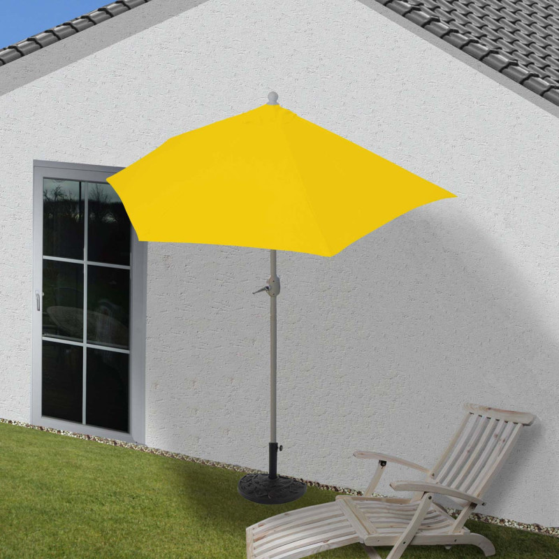 Housse de rechange pour parasol semi-circulaire Parla, housse de parasol de rechange, 270cm tissu/textile UV 50+ 3kg - jaune