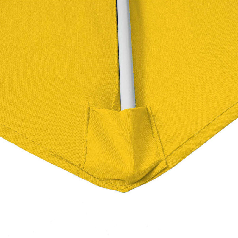 Parasol semi-circulaire Parla, demi-parasol balcon, UV 50+ polyester/alu 3kg - 300cm jaune sans support