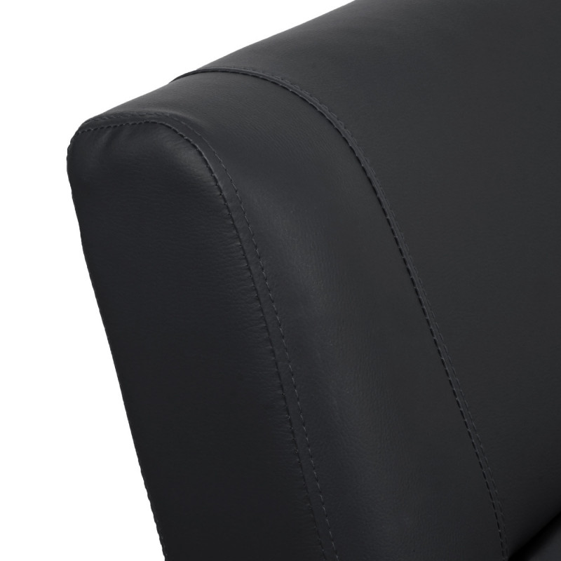 Fauteuil de télévision, fauteuil relax fauteuil inclinable, imitation cuir pliable 99x70x75cm ~ noir