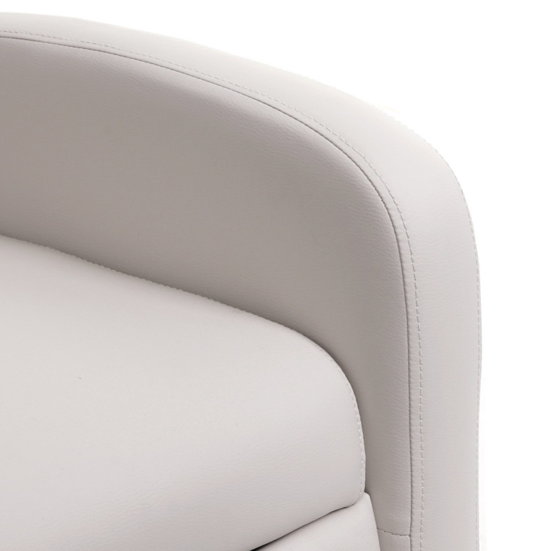 Fauteuil de télévision, fauteuil relax fauteuil relax, simili cuir pliant 99x70x75cm ~ blanc
