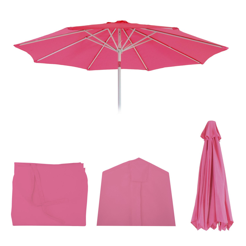 Housse de rechange pour parasol N19, housse de parasol de rechange, Ø 3m tissu/textile 5kg - rose
