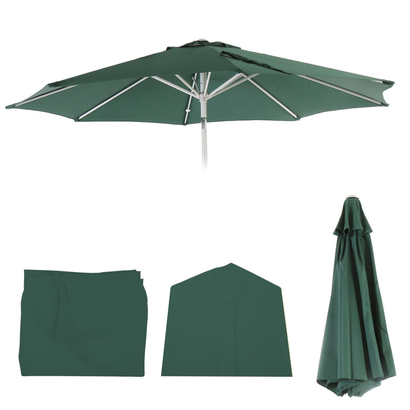 Housse de rechange pour parasol N19, housse de parasol de rechange, Ø 3m tissu/textile 5kg - vert