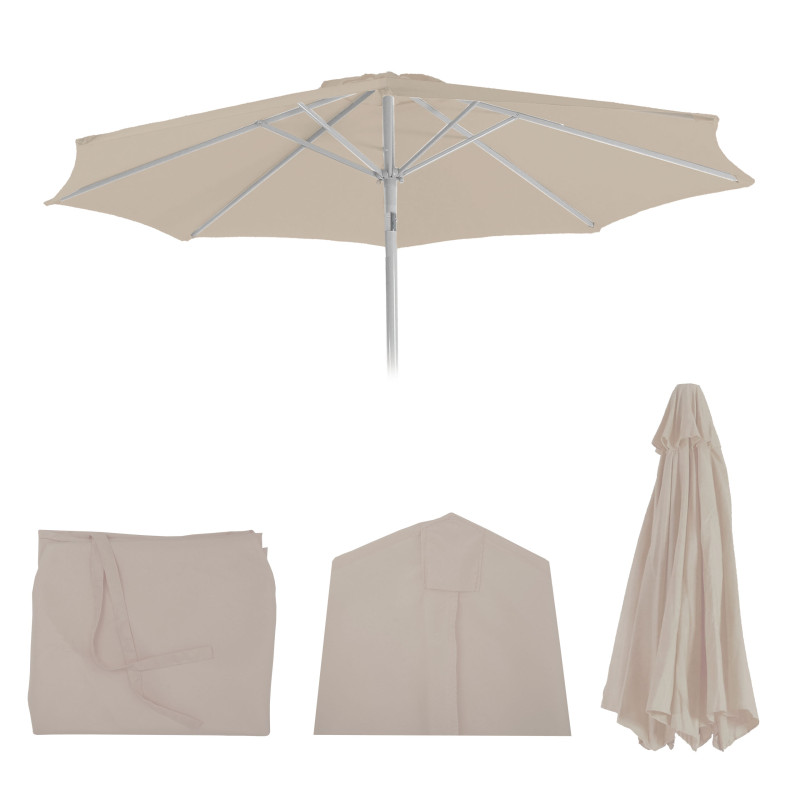 Housse de rechange pour parasol N19, housse de parasol de rechange, Ø 3m tissu/textile 5kg - crème