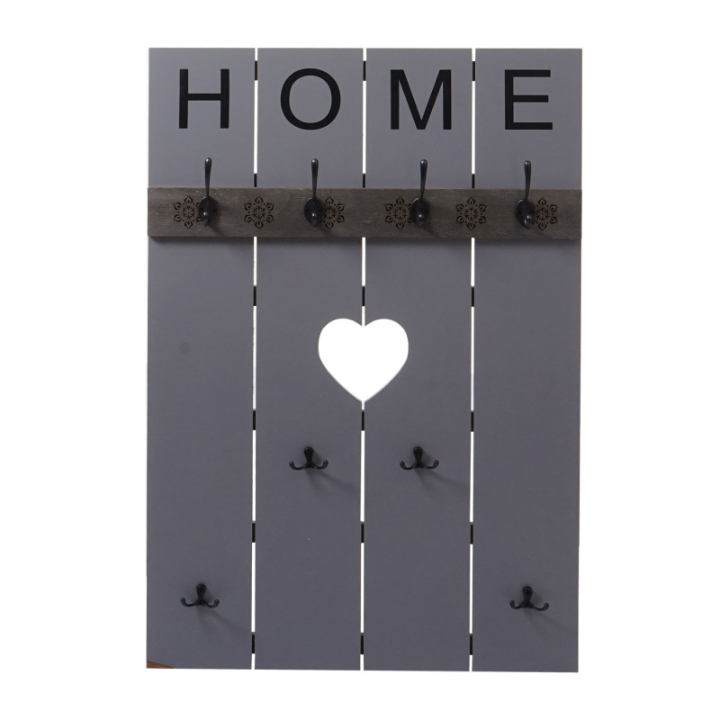 Penderie murale Home, Penderie panneau Penderie, Shabby-Look Vintage, 8 Crochets 91x60cm - grau-blau